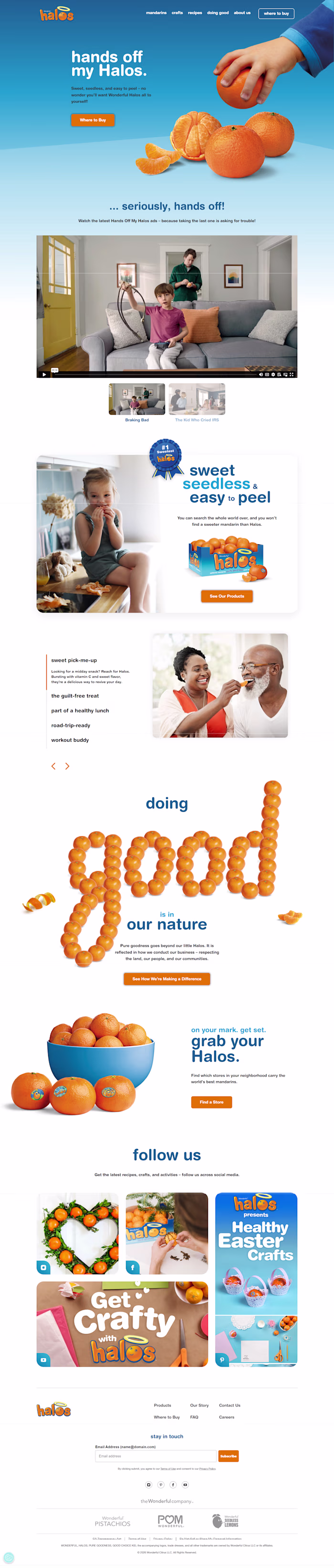 Squarespace Site for Major Food Brand: Halos Fun