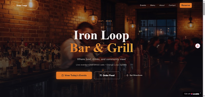 Concept Redesign: Iron Loop Bar & Grill – Orange Loop Experience