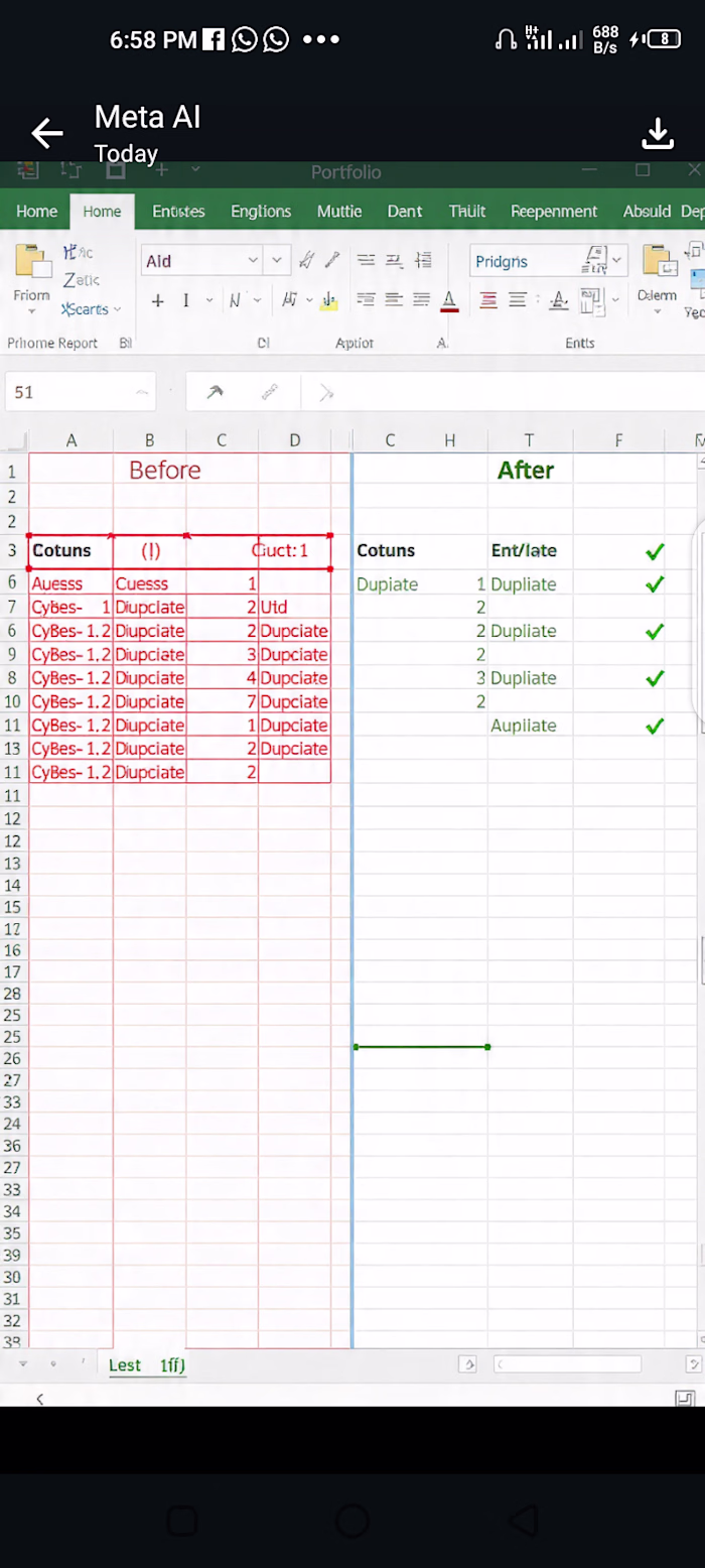 Excel Data Cleaning
Removed 50+ duplicate