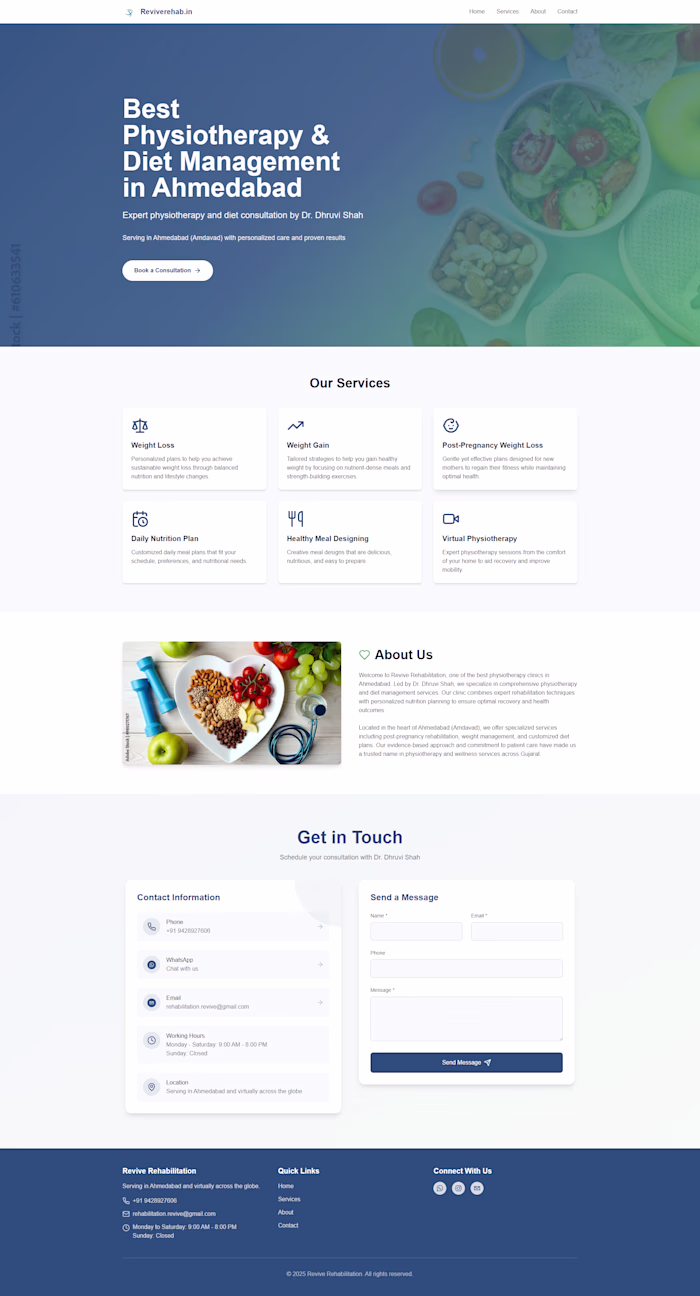 Revive Rehabilitation Website Development