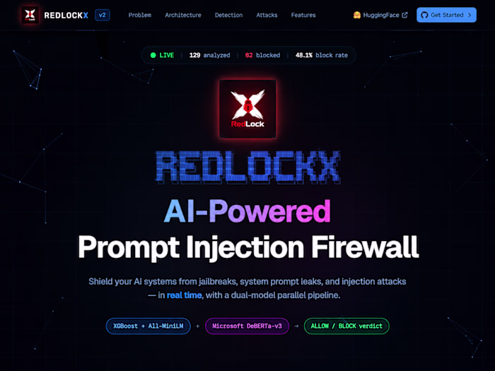 RedLockX | Prompt Injection Firewall
