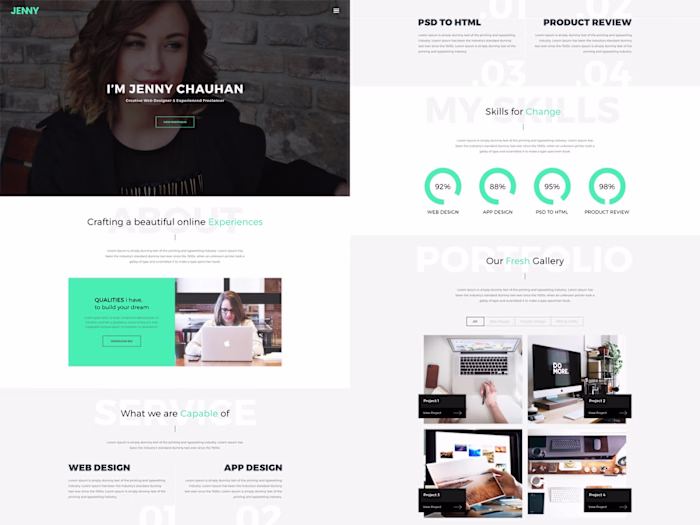 JENNY - Portfolio One Page Template