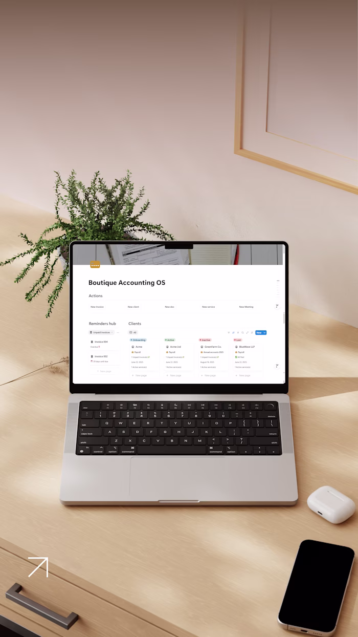 Custom Notion Workspace for Boutique Accounting Firm