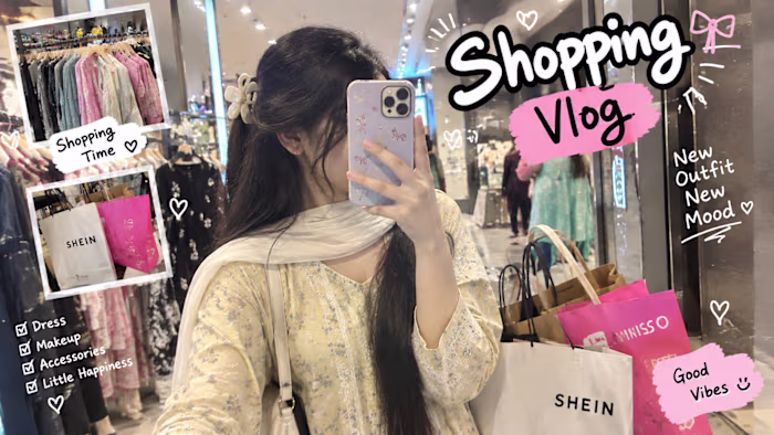 I designed this viral thumbnail for Shopping Vlog