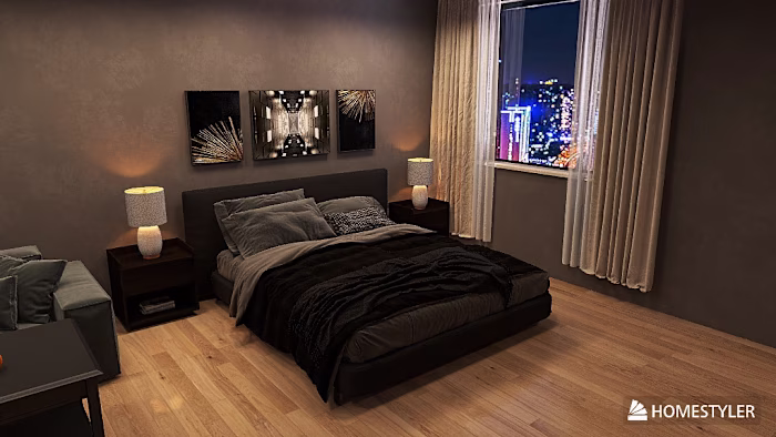 Premium black style bed in