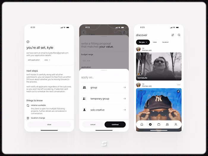 Mobile App Screens.
