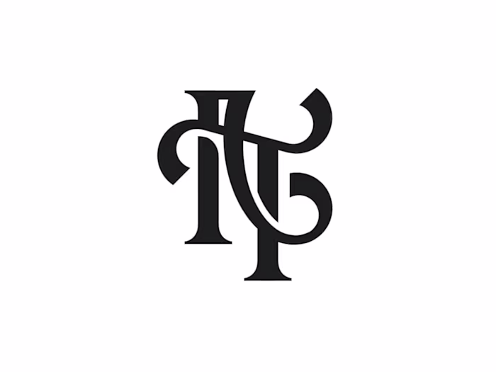 AT TA monogram typography logo blends classical elegance wit...
