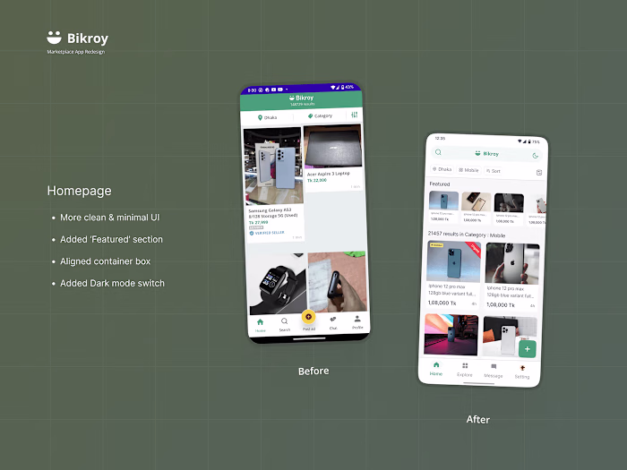 Bikroy - Online Marketplace App Redesign