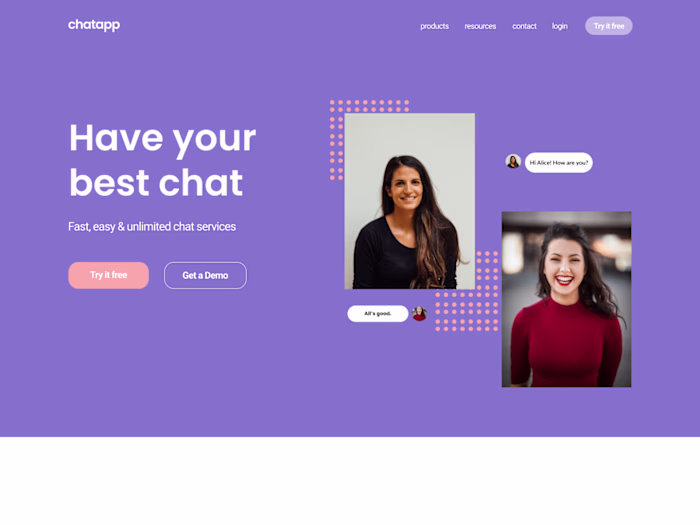 ChatApp Website Webflow Design