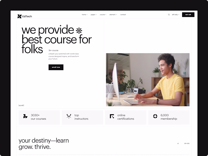 EdTech Platform — Hero Section