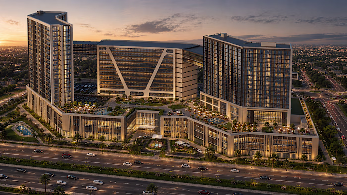"A comprehensive mixed-use development modeled