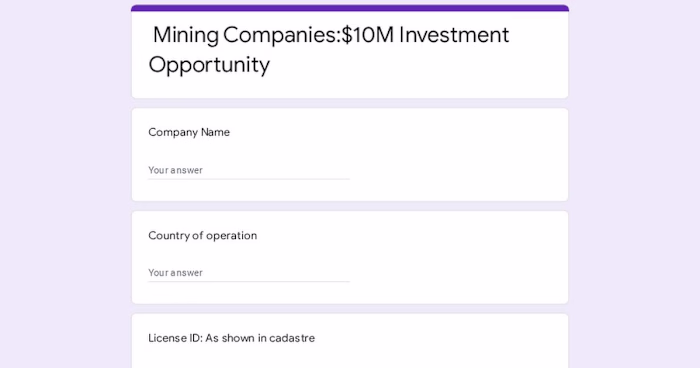 $10M Investment Opportunity for Junior Mining Companies