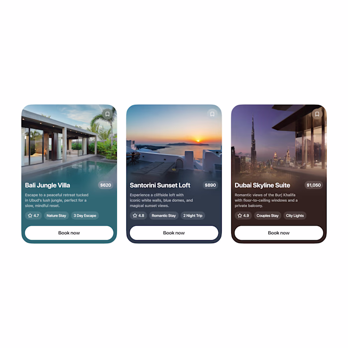 Travel Cards UI Exploration 📲