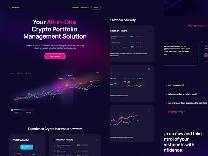 Coinfolio: Crypto Landing Page
