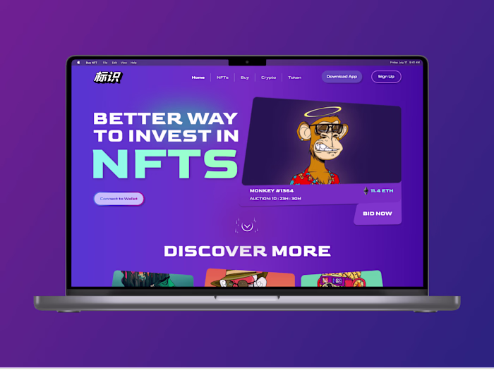 Concept Landing Page UI/UX Design for NFT