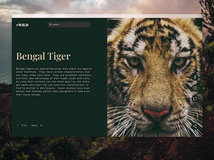 Wildlife landing page