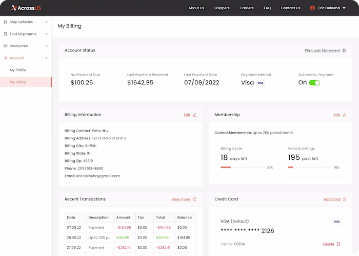 A service that connects carriers
