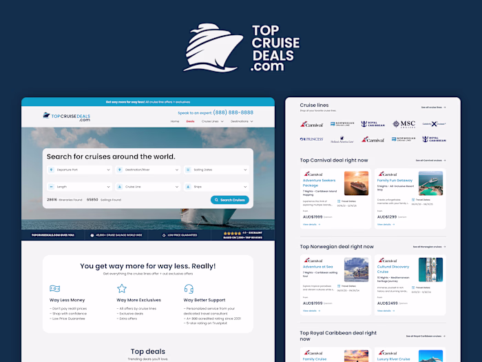 Website Interface Design for TopCruiseDeals