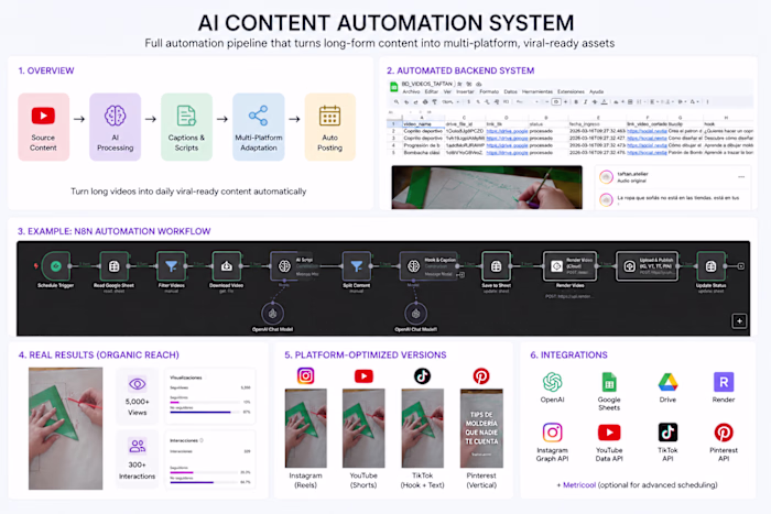 End-to-end AI content automation system