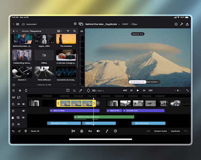 UI concept for a video