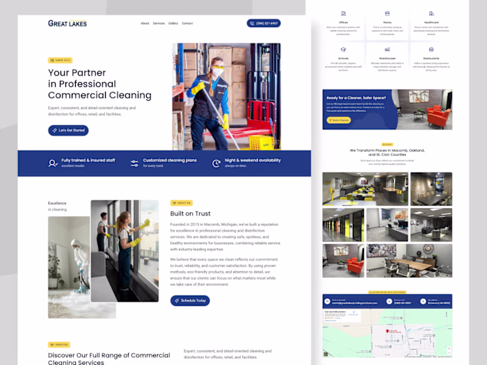 Website for a commercial cleaning business