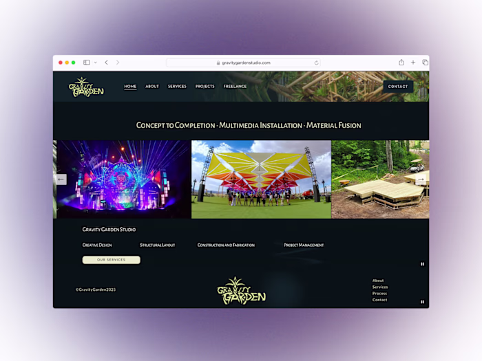 Website Design for Gravity Garden