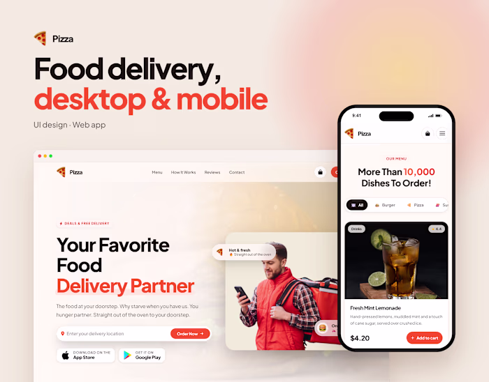 Food Delivery Website & App UI Design | React, Node.js, MongoDB