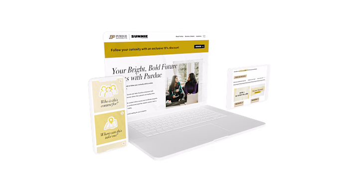 Purdue University x SUNNIE Partnership Landing Page
