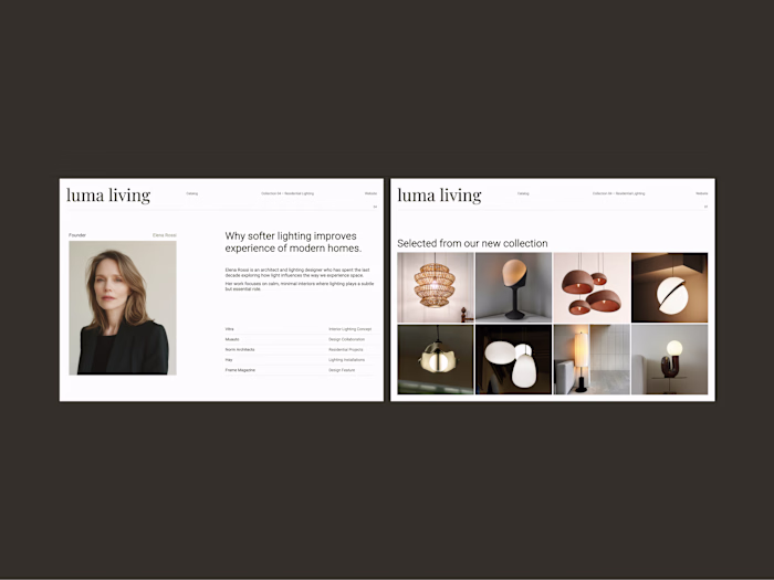 Editorial Sales Deck & Catalogue System - Luma Living