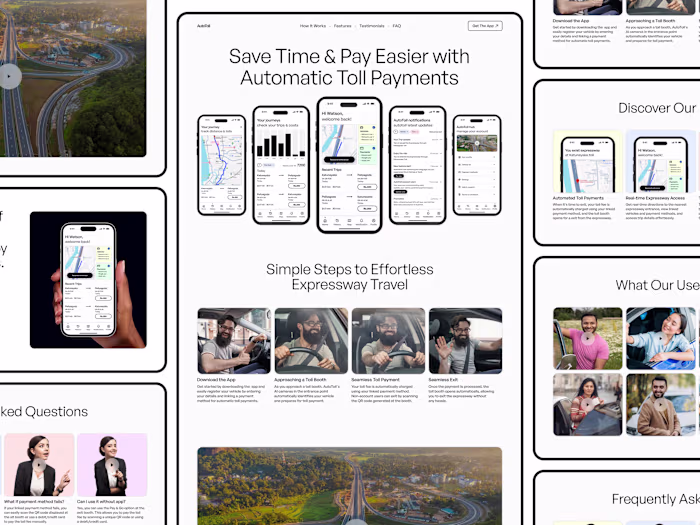 AutoToll App Landing Page UI Design