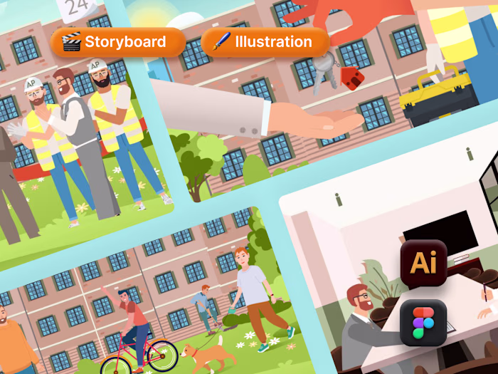 Character Design & Storyboard Illustration | Housing Promo Video
