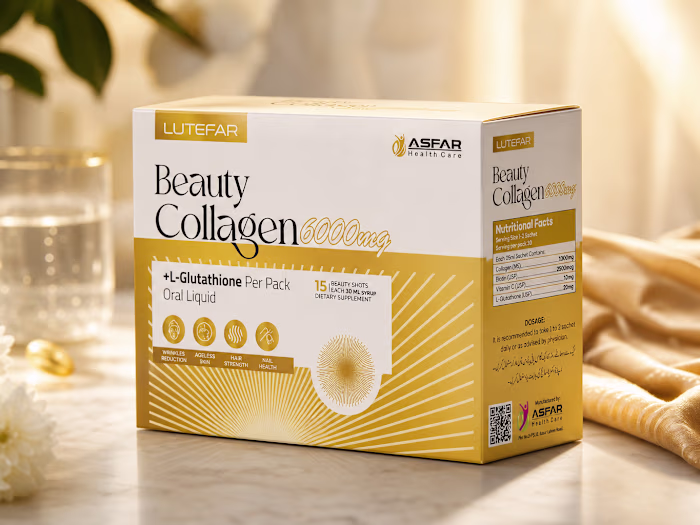 Beauty Collagen Bottle & Box Packaging Design