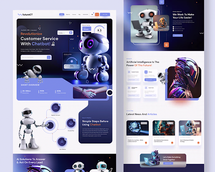 FutureCT landing page UI/UX Design concept 