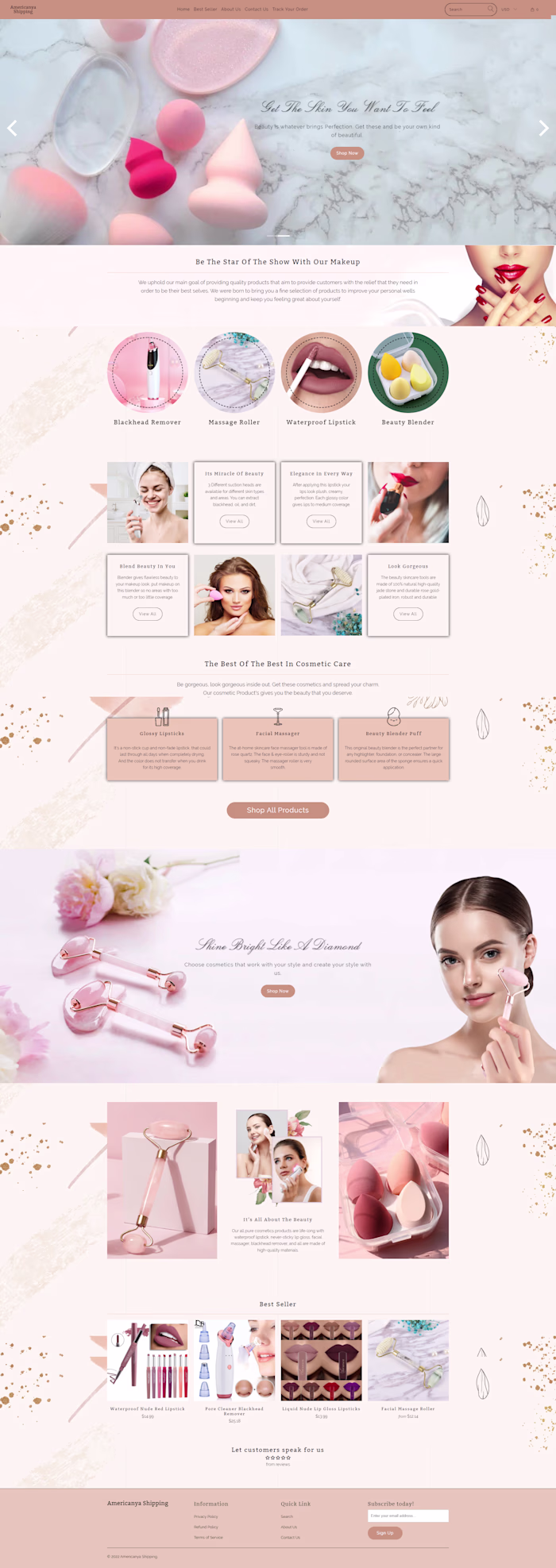 Here is my Cosmetic Shopify Website😊 How does my design loo...