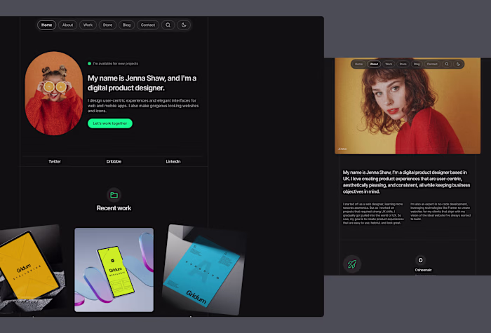 Gridum - Framer Portfolio Template