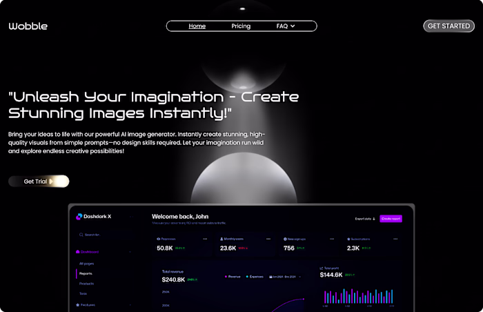 A simple landing page