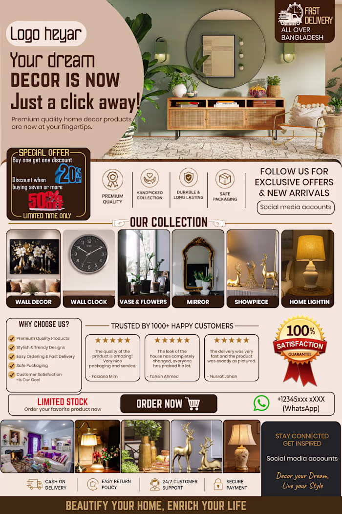 Premium Home Decor Collection Promotional Flyer Design