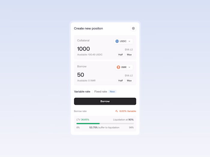 Crypto swap form