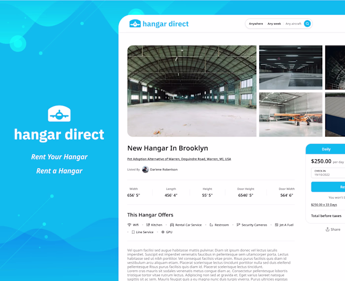 Hangar Renting Website