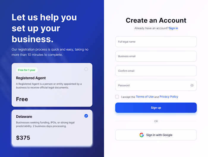 Tax Registration Platform for US Businesses