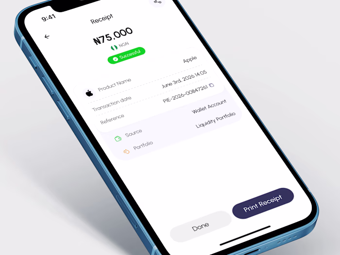 A mobile Transaction receip UI Design.