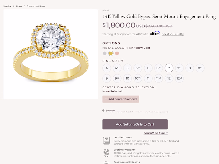 Semi-Mount Engagement Rings