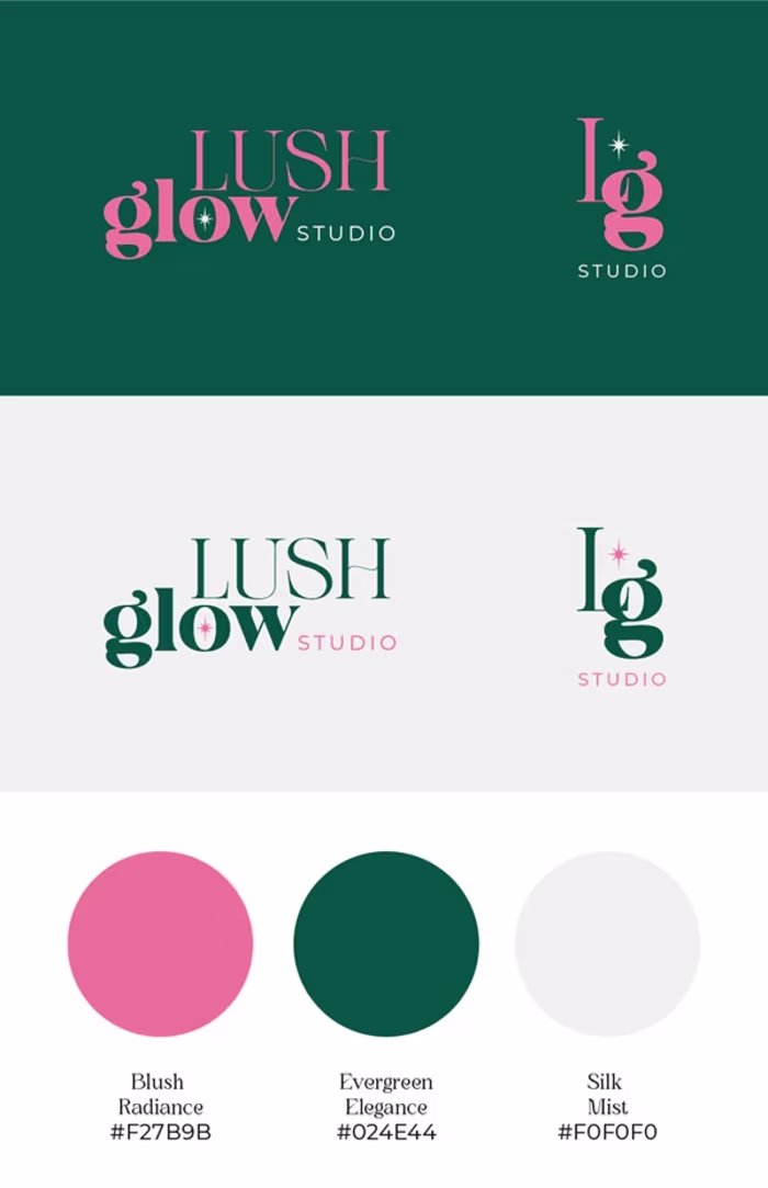 Lush Glow Studio – Beauty Salon Logo & Social Media Kit