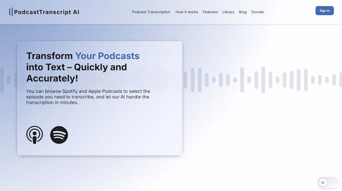 The product
Paste a podcast link