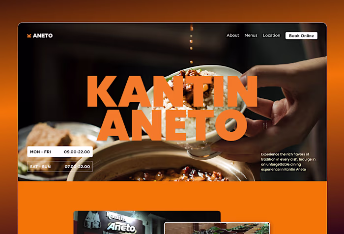 Kantin Aneto - Restaurant Landing Page :: Behance