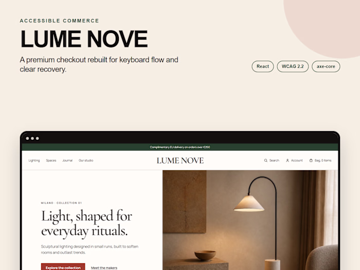 LUME NOVE — Accessible E-Commerce Engineering Case Study