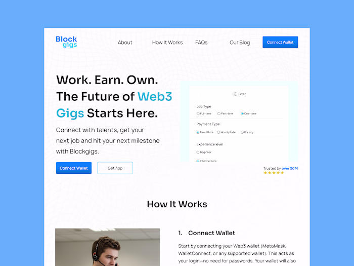 Website Development for a Web3 Freelance Marketplace