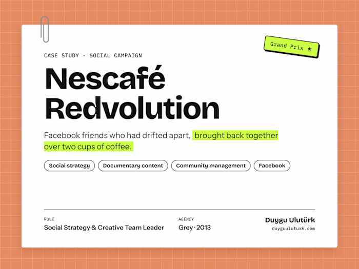 Nescafé Redvolution: Facebook Creative Awards Grand Prix