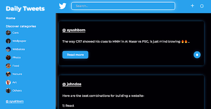 Daily Tweets - Another Microblogging Platform