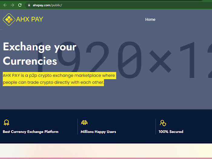 AHX Pay is a website which do P2P Trading